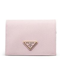 Prada - Small Saffiano Leather Wallet - Lyst