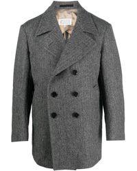 Maison Margiela - Shetland Double-breasted Wool Coat - Lyst