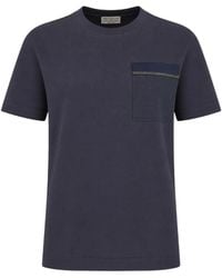 Brunello Cucinelli - Monili-Trimmed Pocket T-Shirt - Lyst