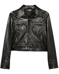 Amiri - Button-Up Leather Jacket - Lyst