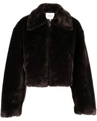 FRAME - Faux-Fur Cropped Jacket - Lyst