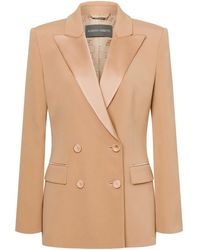 Alberta Ferretti - Blazer À Col À Revers En Satin - Lyst
