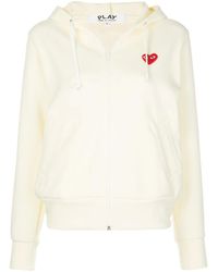 COMME DES GARÇONS PLAY - Heart-Patch Zip-Up Hoodie - Lyst