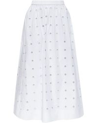 Posse - Open-Cut Dots Midi A-Line Skirt - Lyst