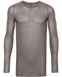 Rick Owens - Long-sleeve Fine-ribbed T-shirt - Lyst