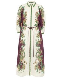 ALÉMAIS - Ruthie Paisley-Print Midi Shirt Dress - Lyst