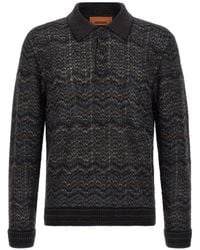 Missoni - Polo Cruzado De Punto En Zigzag - Lyst
