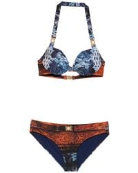 Balmain - Graphic-Print Halterneck Bikini - Lyst