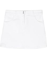 Givenchy - 4g-motif Denim Mini Skirt - Lyst