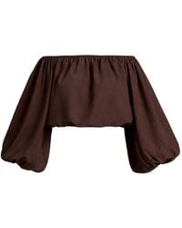 Azeeza - Margot Balloon-Sleeve Top - Lyst