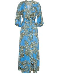 Cara Cara - Rosewood Floral-Print Midi Dress - Lyst