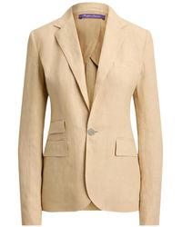Ralph Lauren - Parker Button Flapped Linen Jacket - Lyst