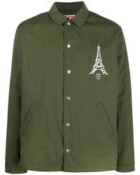KENZO - Hemdjacke Mit Logo-Print - Lyst