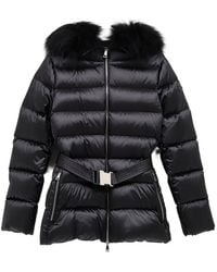 Moncler - Cupidones Fur-Trim Belted Down Jacket - Lyst