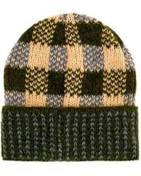 Gallo - Check-Pattern Mohair-Blend Beanie Hat - Lyst