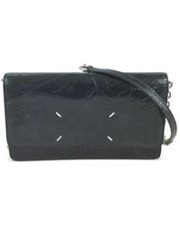 Maison Margiela - Four Stitches Crinkled-Leather Chain Wallet - Lyst
