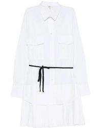 Barena - Pleated-Skirt Mini Shirt Dress - Lyst