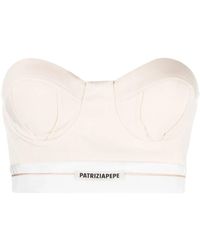 Patrizia Pepe - Logo-Patch Tailored Bustier Top - Lyst