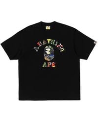 A Bathing Ape - College Katoenen T-Shirt Met Logo - Lyst