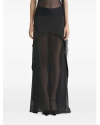 2310 STUDIO - Lace-Trim Layered Maxi Skirt - Lyst