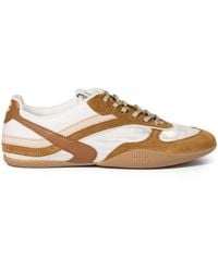 Miu Miu - Baskets Gymnasium À Empiècement En Daim - Lyst