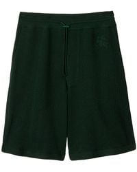 Burberry - Embroidered-Logo Mesh Cotton Shorts - Lyst