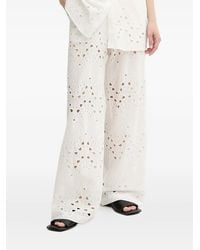 Gestuz - Eyelet-Embroidery Straight Trousers - Lyst