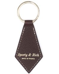 Sporty & Rich - Logo-stamp Leather Keyring - Lyst