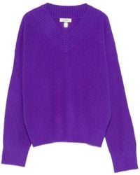 Sandro - Ribbed-Knit V-Neck Sweater - Lyst