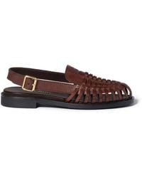 Miu Miu - Leather Slingback Loafers - Lyst