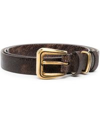 Brunello Cucinelli - Faded-Effect Leather Belt - Lyst