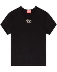 DIESEL - T-shirt en coton à plaque logo - Lyst