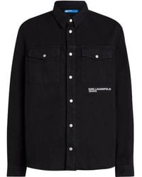 KARL LAGERFELD - Fitted Knit Top With Smooth Texture - Lyst