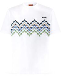 Missoni - Cotton Crewneck T-Shirt With Logo Lettering - Lyst