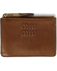 Miu Miu - Kartenetui Mit Logo-Prägung - Lyst