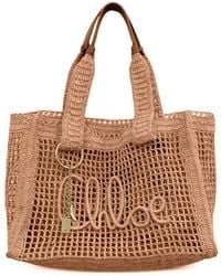 Chloé - Sac Cabas À Breloque Logo - Lyst