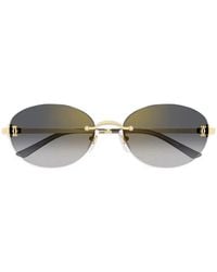 Cartier - Oval Rimless Sunglasses - Lyst