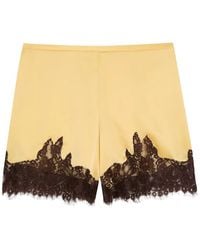 Reformation - Lace-Trim Silk Shorts - Lyst