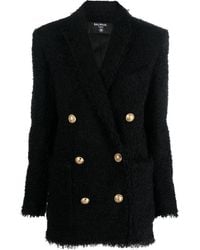 Balmain - Tweed-Blazer im Oversized-Look - Lyst