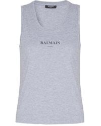 Balmain - Oberteil Mit Logo-Print - Lyst
