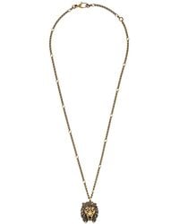 gucci mens gold necklace with pendant