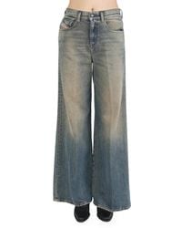 DIESEL - Logo-Patch Wide-Leg Jeans - Lyst