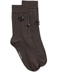 Simone Rocha - Crystal-Embellished Ribbed Socks - Lyst