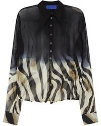 Mes Demoiselles - Zebra-Print Pointed-Collar Shirt - Lyst