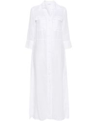 Malo - Linen Shirt Dress - Lyst