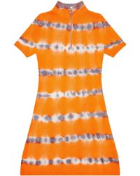 DIESEL - M-Zafora Wollen Mini-Jurk Met Halve Rits En Tie-Dye Print - Lyst