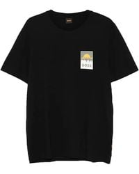 BOSS - Cotton-Jersey T-Shirt With Logo Artwork - Lyst