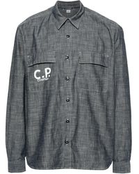 C.P. Company - Logo Denim Shirt - Lyst