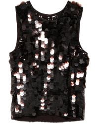 P.A.R.O.S.H. - Sequin Sleeveless Top - Lyst