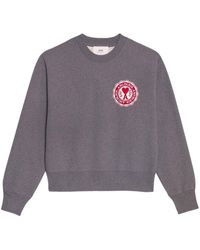 Ami Paris - Logo-patch Organic-cotton Sweatshirt - Lyst